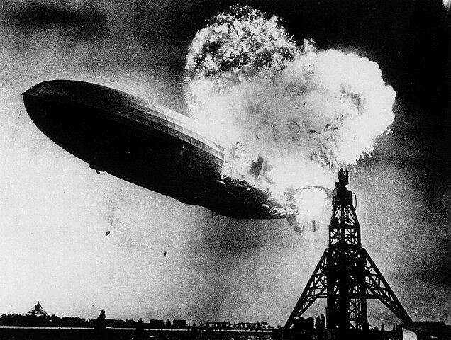 Hindenberg burning, and aviation trivia